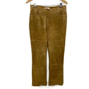 Isaac Mizrahi for Target Carmel Suede Leather Pants size 8 Flat Front